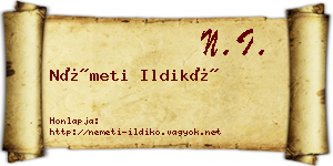 Németi Ildikó névjegykártya